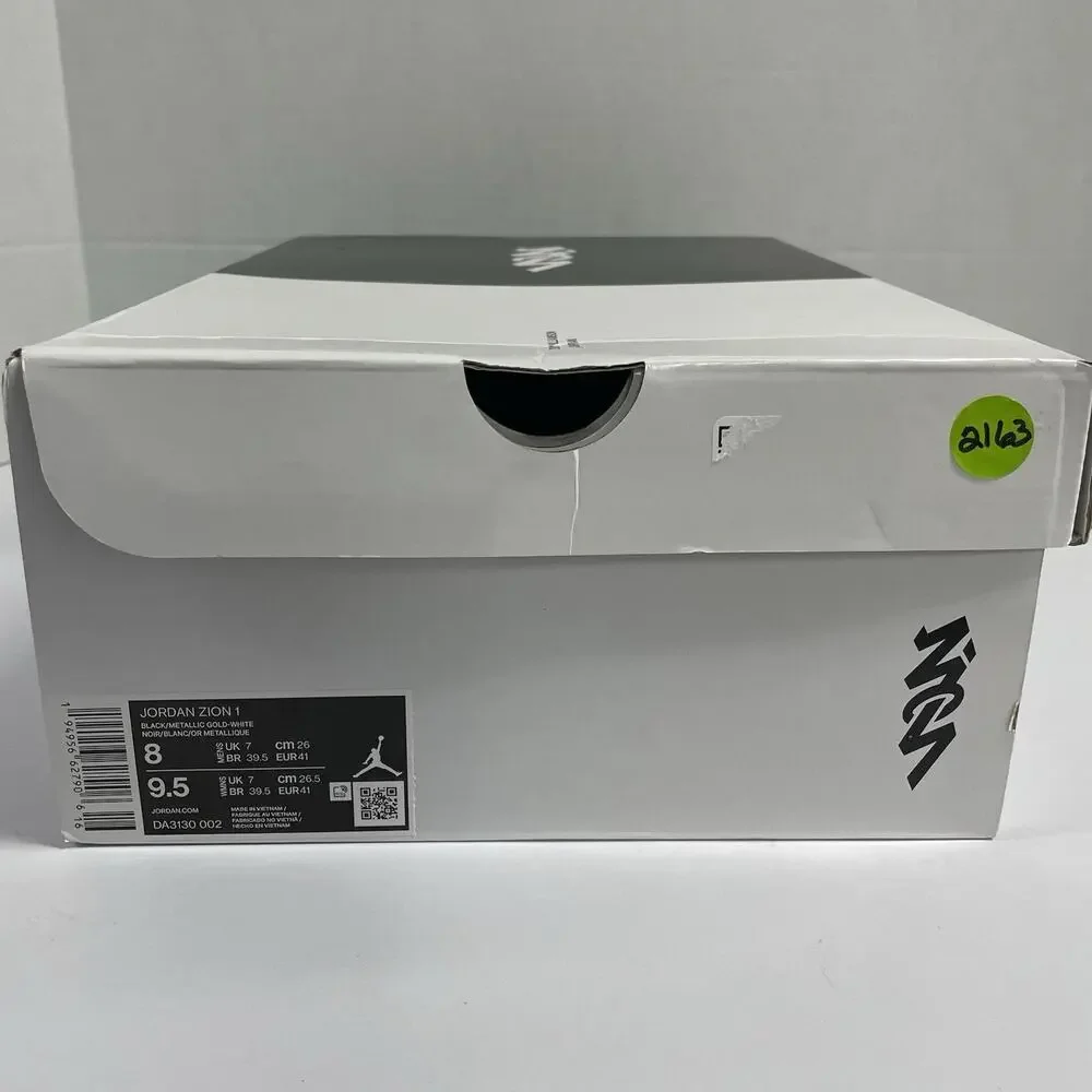 Jordan Zion 1 Gen Zion DA3130 002 Size 8 Men New With Defects Black White NOLA
